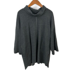 Pure Jill By J. Jill Charcoal Grey Oversized Tunic Sweater Size Medium